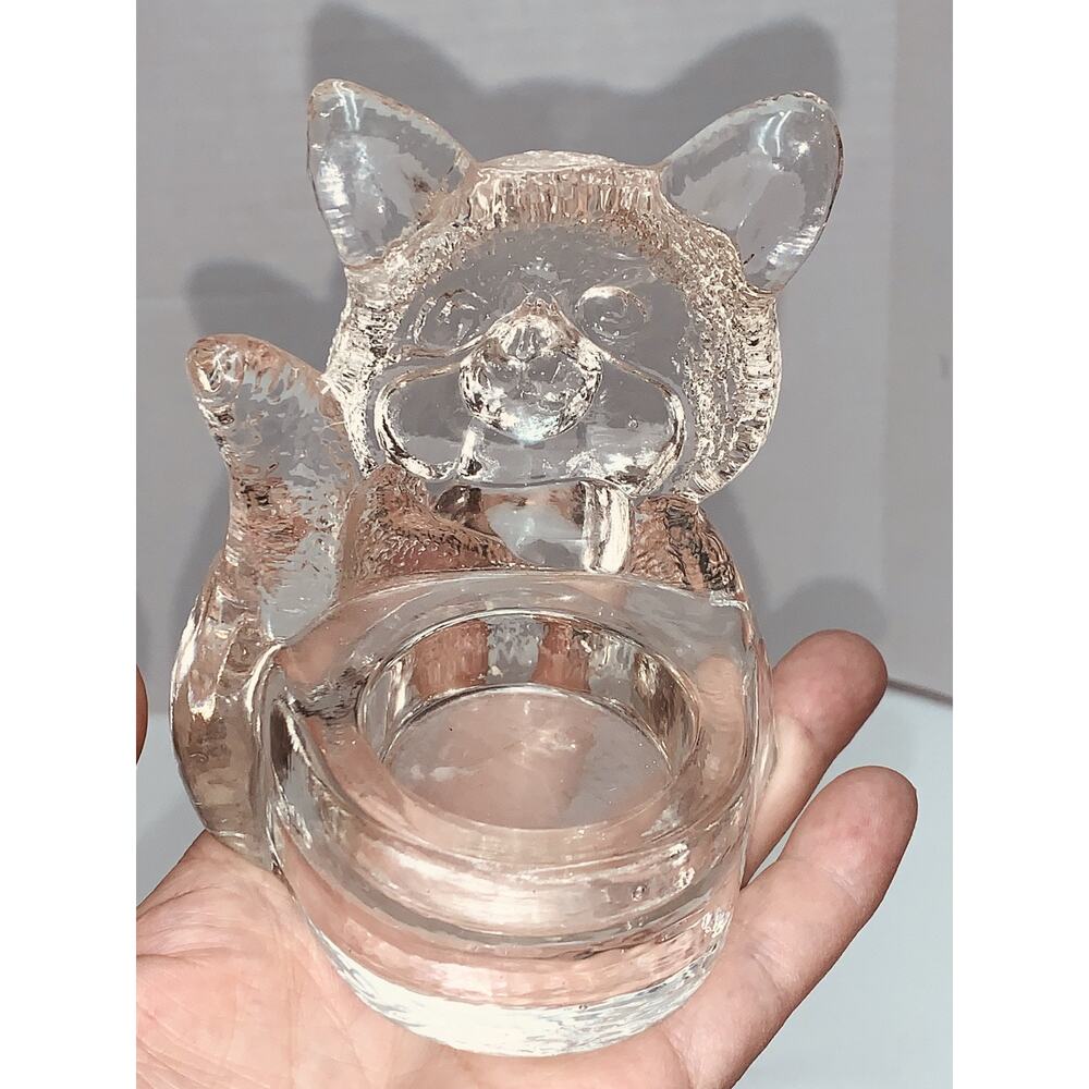Vtg PartyLite Handcrafted Art Clear Glass Cat Votive Candle Holder Kitty Heavy - Picture 10 of 10